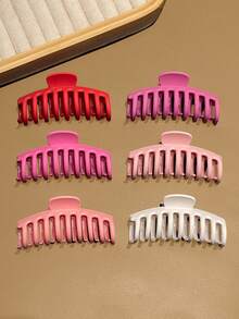Juego de pinzas grandes de garra rosa, pinzas de pelo grandes mate, accesorios de pelo lindos para mujeres, pinzas de pelo, pinzas de garra, verano, accesorios de peinado para fiestas - Multicolor - Ver 4