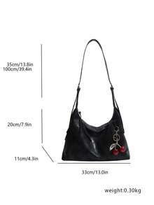 Bolsa Dumpling Niche 2026 Nova Bolsa de Ombro Casual Feminina Grande Capacidade Bolsa Premium de Axila - Preto - Visão 6