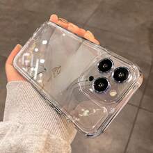 1 pieza Funda de teléfono minimalista con patrón de mármol de concha, alta transparencia, anti-caída, anti-rayones, anti-huellas, carcasa blanda de TPU transparente, protección de lente de cámara, compatible con Apple, Nothing, Pixel, funda protectora - Multicolor - Ver 3