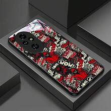[Envío 24h desde DE/FR/ES]Funda de teléfono Apple 11-17 21-26 Ultra: Anime Graffiti compatible con Honor 200 Pro, funda de vidrio - 1 pieza de imagen a color - Ver 6