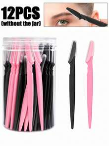 60/30/12/6/3/1pc Eyebrow Trimmer And Razor, Exfoliating Shaving Tool, Body Hair Removal Trimmer And Facial And Set, Long Handle Blade With Precision Protective Cover, Women's Eyebrow Shaping Tool, Suitable For Daily Or Travel Use., Face Razor - Multicolor - View 18