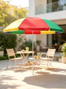 Color-Blocked Sun Umbrella, 85cm In Height, Waterproof And Sun-Protective Fabric, Adjustable Pole With Ground Plug, Lightweight And Portable, Suitable For Beach Stalls And General Outdoor Sunshade Use - A - View 2