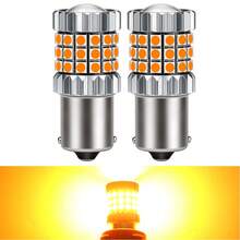 TOAUTO 2PCS PY21W P21 5W 1156 Ba15s 1157 Bay15d P21 5W Bau15s 3 PY21W 48 SMD LED Light For Car Flash Brake Bulbs Lights Reverse Parking Lamp - A - View 19