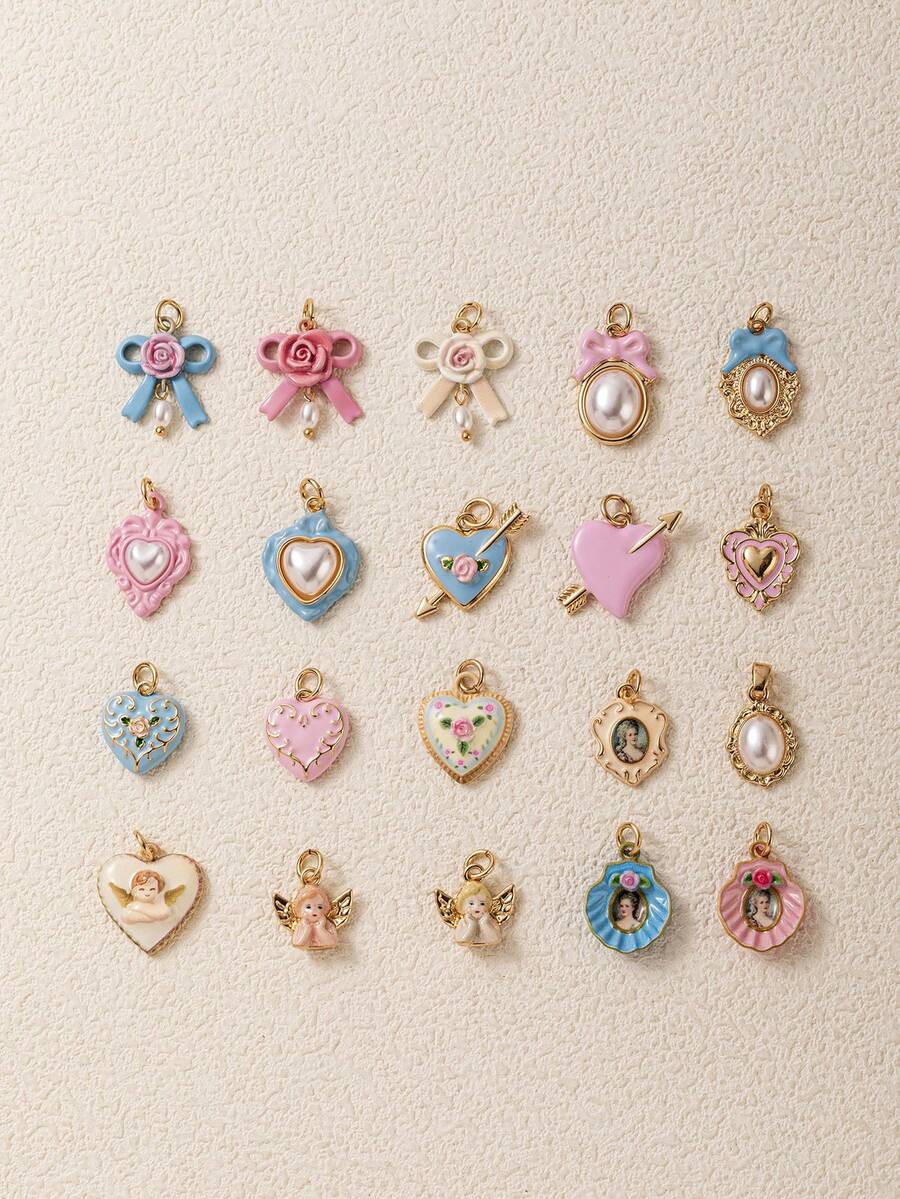 1pc New Pink Shell Pendant, Sweet And Cute Style, 14k Gold Plated Copper Pendant, Suitable For DIY Creative Necklace, Bracelet, Earrings, Bag Chain, Keychain, Waterproof And Sweat-Resistant, Suitable For Daily Casual Wear - Multicolor - View 1