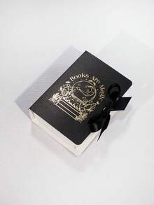 5pcs Halloween Book Shaped Gift Boxes With Ribbon, Magic Book Print Paper Favor Boxes, Mini Book Style Gift Packaging For Halloween Party Favors, Jewelry, Small Gifts, Classroom Exchange, Haunted House Decorations, Easy To Assemble - 12.5X9X4cm - View 12