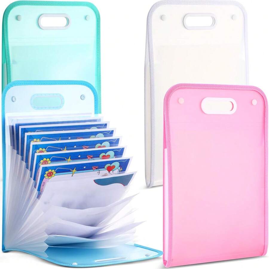Accordion-Style Document Organizer - A4 Size Folder, 13 Expandable Document Pockets, A4 Expandable Vertical Document Organizer, Large Capacity Portable Receipt/Document Organizer, Suitable For Office, Study, Document Storage And Paper Storage - Multicolor - View 1
