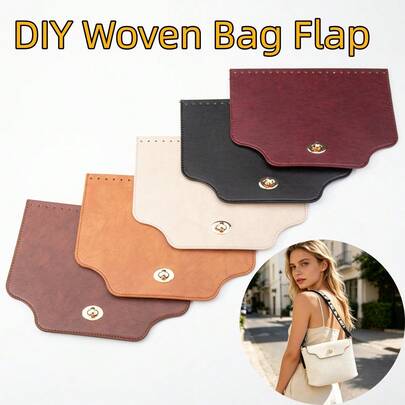 Accessori per lembi di borse fai-da-te, disponibili in più misure, copertura per borse in pelle PU con chiusura a torsione, adatta per borse a mano, borse da spiaggia e borse di paglia, parti di ricambio per chiusure, applicabile per la realizzazione di borse e portafogli fai-da-te