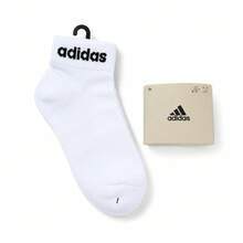Adidas White Ankle Socks 3 Pairs - Black - View 3