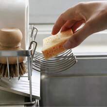 3/2/1pc Stainless Steel Kitchen Sink Edge Hanging Drain Rack, Multi-Functional Storage Basket For Utensils And Knives, No Drilling Required, Kitchen Countertop Space-Saving Storage Organizer - Multicolor - View 9