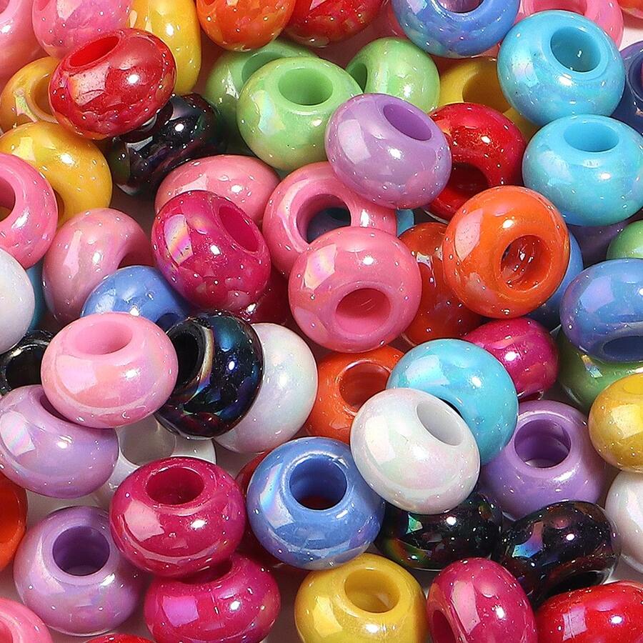 50Pcs Acrylic Colorful Abacus Beads Large Hole Wheel Beads Suitable For DIY Bracelets Keychains Necklaces Stationery Pens Holiday Decorations Abacus Beads Tassel Dreamcatcher Making Hanging Rope Beads