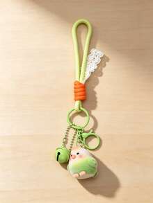 Resin Flocked Bird Keychain, Soft Flocked Texture, Cute Parrot Design, Healing And Adorable. Comes With Metal Key Ring, Can Be Hung On Car Keys, Also Suitable As Phone, Bag Charm For Girls, Exquisite And Compact, Versatile For Daily Use, Perfect As A Cute Small Gift. - Multicolor - View 4