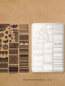 Nail Art Stamping Plates, Nail Art Tools, Suitable For Bows, French Lines, Lace And Floral Print Templates, Essential Multi-Function Nail Design Tools For Salons, Includes Stamp And Scraper - Multicolor - View 5