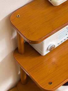 1 pieza Estante de almacenamiento de cocina de bambú multicapa, estante de especias de cocina de gran capacidad, organizador de escritorio multinivel multifuncional, estante de almacenamiento de frascos de condimentos, frascos de aperitivos, adecuado para encimera de cocina, encimera de baño, almacenamiento en mesa de aparador - Multicolor - Ver 10
