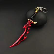 1pc Anime Mini Sword Keychain - Red & Gold Sword Keychain, Perfect Gift For Graduation Season And Other Holidays For Friends And Classmates - Multicolor - View 2