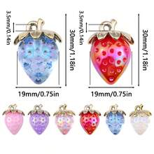 5pcs Cute Multicolor Strawberry Acrylic Pendant Handmade DIY Jewelry Pendant Material Necklace Bracelet Accessories - Acrylic Strawberry Pendant - View 3