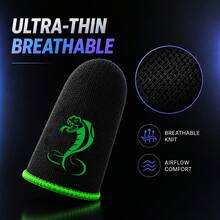 8pcs,Snake Gaming Finger Sleeves Set, Breathable Anti-Sweat Finger Covers, High Sensitivity Touch Control Sleeves For Mobile Games - Red - View 8