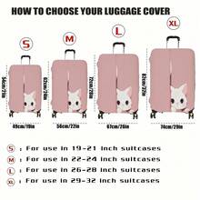 Cute Peeking White Cat Pink Background Soft Luggage Cover - Multicolor - View 7