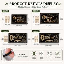1件復古哥德風萬聖節陰森居家字母印花廚房地墊，黑金巫師月亮蝙蝠鬼屋南瓜圖案聚酯纖維門墊地毯，適用於廚房水槽、玄關、客廳及萬聖節派對居家裝飾 - 彩色 - 查看 5
