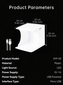 Puluz 23cm Foldable 550 Lumens Photography Lighting Tent Kit, Includes 6 Color Backdrops (Black, White, Yellow, Red, Green, Blue) - White - View 11