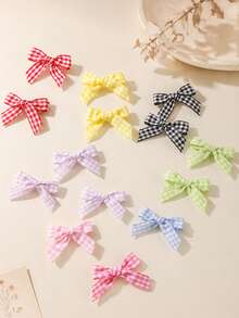 16pcs Girls Cute Multi-Color Sweet Bow Hair Clips, Suitable For Daily School Wear - Multicolor - View 2