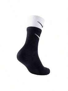 Nike Unisex Crew Socks U NK ED PLS CSH CRW 1P 144 DBL Comfortable Soft Sports Casual Socks DD2795-011 - Black/White - View 2