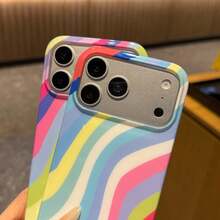 Koolife 1件裝糖果波浪條紋印花手機殼，適用於 iPhone 18 Pro/18 Pro Max/17 Pro Max/17 Pro/17 Air/17/16/15/14 Plus/13/12 Pro Max/11，韓系時尚設計，適合女性，聖誕節、情人節、復活節、生日等送給女友的理想禮物 - 款式4 - 查看 6