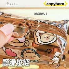 1 buah Kotak Pensil Kapasitas Besar Motif Capybara Acak, Tas Penyimpanan Gaya INS yang Sangat Menarik, Dompet Koin, Tempat Pensil Alat Tulis untuk Siswa Sekolah Menengah Pertama - MultiWarna - View 3