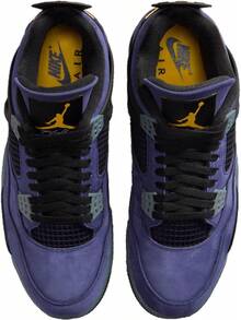 Jordan Retro 4 Lakers - Men's (Purple/Black/Yellow) - Purple/Black/Yellow - View 3