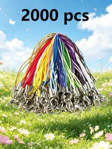 1 Pack 10/30/50/100/200/300/500/1000pcs Multicolor Black Pendant Rope Lanyard Lasso Hanging Rope Lobster Clasp Rope Keychain Hook Phone Set Pendant Jewelry Accessories - Black - View 23