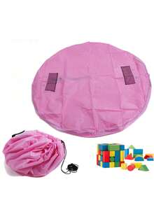 Alfombra de juego redonda para niños, bolsa de almacenamiento portátil con cordón, alfombra de juego plegable e impermeable para la sala de juegos del bebé, alfombra de almacenamiento rápido para bloques de construcción - Multicolor - Ver 7