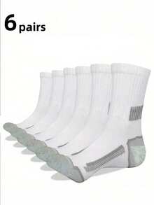 Men Crew Mid Calf Sports Socks Non Slip Cushioned Athletic Socks Back To School Fall Outdoor Daily Training Running Legwear - Multicolor - View 11