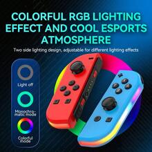 GAMINJA Para Switch Joy-Con Control de Juego Inalámbrico, Iluminación RGB, Vibración, Iluminación Vibrante, Detección de Movimiento, Bluetooth, Control de Joystick 3D, Sin Deriva, Para Consola de Juegos Switch Control L/R, Con Función de Captura de Pantalla y Despertar - Ver 6