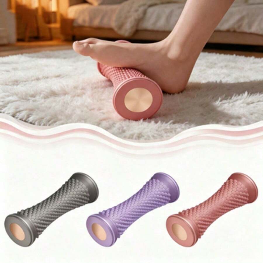 1pc Ergonomic Silicone Foot Roller Massager, Portable Compact Foot Rolling Tool, Smooth Surface, Suitable For Home Office Daily Foot Care Relaxation Accessory - Multicolor - View 1