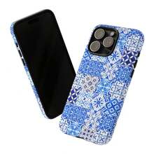 Funda de teléfono de cerámica: diseño azul de estilo portugués, funda protectora - Blanco - Ver 5