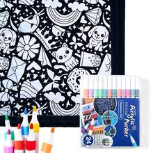 DIY 24-Color Coloring Blanket With Markers, Washable Velvet Creative Handmade Painting Blanket, Suitable For Holiday Art Activities - A - View 13