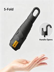 1pc 50% Off Mini Travel Folding Umbrella, Compact Portable Pocket Sun Umbrella, Capsule Style UV Protection Sun And Rain Umbrella, With Rotatable Open/Close Ring Handle, Suitable For Travel, Hiking, College Students, Office Workers, Back To School, Outdoor Essential - Multicolor - View 9