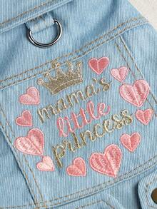 PETCIRCLE 1PC Pet Clothes Small Dog Puppy Cat Cute Pet Autumn/Winter Personalized Collar Design Outdoor With Leash Buckle Mom's Princess Coat - Blue - View 6