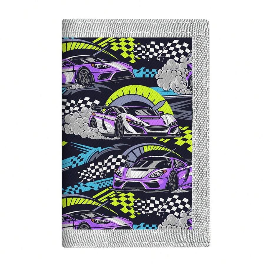 Cool Racing Car Style Wallet, Top Gift Choice For Teenagers, Back To School Season Gift, Hanging Wallet, Slim Pocket Wallet - Multicolor - View 1
