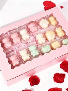 10入/1入 面包盒 12 X 8 X 2.5 英吋（約 30.5 X 20.3 X 6.4 公分）大號白色餅乾盒 自動彈開糖果盒 附視窗 禮品包裝盒 適用於派、馬芬、甜甜圈與糕點 派對、節日、婚禮、生日 - 粉色 - 查看 9