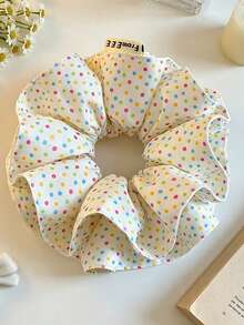 Berry Popping Candy Colorful Polka Dot Extra Large Scrunchie Hair Tie For Women, Korean Style Premium Hair Accessory - Multicolor - View 2