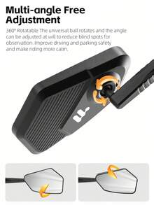 WEST BIKING Bicycle Rearview Mirror 360° Rotatable High Definition Large Mirror Riding Accessory Suitable For Handlebars Inner Diameter Of 15-20mm - Multicolor - View 4