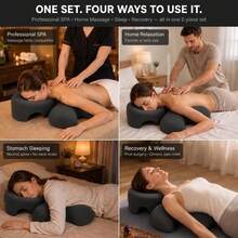 Set 2 Bantal Pijat Wajah untuk Posisi Telungkup, Bantal Penopang Ergonomis dari Busa Memori, Desain Berongga yang Bernapas, Bantalan Bebas Tekanan untuk Dada dan Pinggang, Bantal Tempat Tidur Pijat SPA Serbaguna, Cocok untuk Tidur Telungkup, Relaksasi di Rumah, dan Pemulihan Pasca Operasi - 1PC - View 5