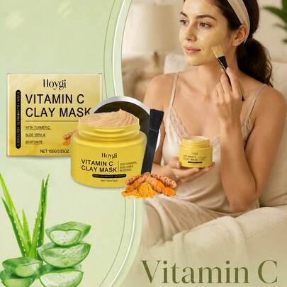 Turmeric Clay Mask Fade Dark Spot Shrink Pores Deep Cleansi…