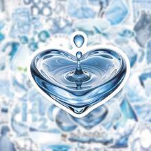 50 Sheets Ins Style Water Drop Element Waterproof Vinyl Stickers Aesthetic Decals For Tumbler Laptop Suitcase DIY Decor - 50 PCS - View 5