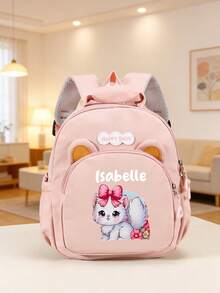 Kids Accessories Mini Back To School Personalized Bear Backpack Cute Cartoon Princess Cat Unicorn Bow Print Nylon Adjustable Strap Birthday Gift Daily - Multicolor - View 14