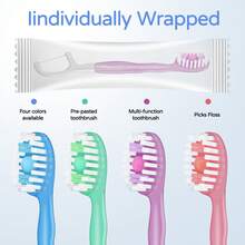 Mini Disposable Toothbrush With Toothpaste And Toothpick, Tongue Cleaner, Fresh Breath, Tongue Scraper, Suitable For Work Or Travel, 10pcs/Box - Multiple Flavors/various Styles - View 4