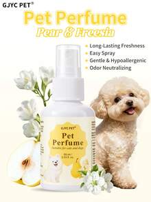 GJYC PET Dog & Cat Cologne Spray, Pear & Freesia Scent – Long-Lasting Pet Perfume For Odor Control, Quick-Dry Grooming Spray For Fresh Coat Between Baths - Pear & Freesia - View 1