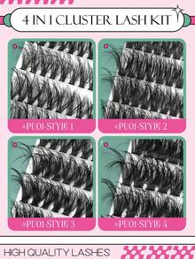 GROINNEYA 20 Rows Fairy Lash Clusters 4-IN-1 Styles Cluster Lashes DIY,Mix Length Cluster Eyelash Extensions,Soft Wispy Individual Lashes,Voluminous 5D Eye Lash Clusters Puffy Soft Single Lashes,Easy At-Home Self-Application,Suitable For Role-Playing - C - View 6