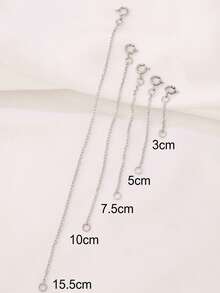 2 buah Gesper Pegas Stainless Steel Rantai Ekor Panjang Aksesoris Pengatur Rantai untuk Konektor Kalung Pembuatan Perhiasan DIY - Rantai ekstensi DIY - View 2