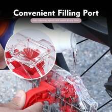 1pc Bike Chain Cleaner Tool Kit, Transparent Bicycle Chain Cleaning Machine With Built-In Brushes, Quick Deep Clean Chain Washer For Mountain & Road Bike Drivetrain Maintenance - Red - View 3